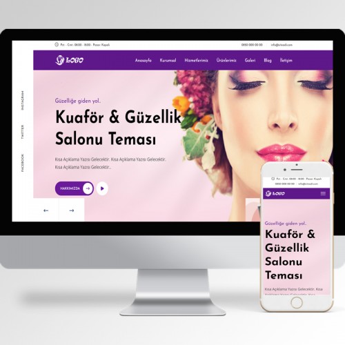 Kuaför Güzellik Salonu Teması v6 Kuaför Güzellik Salonu Teması v6
